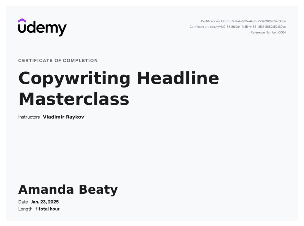 Copywriting Headline Masterclass
