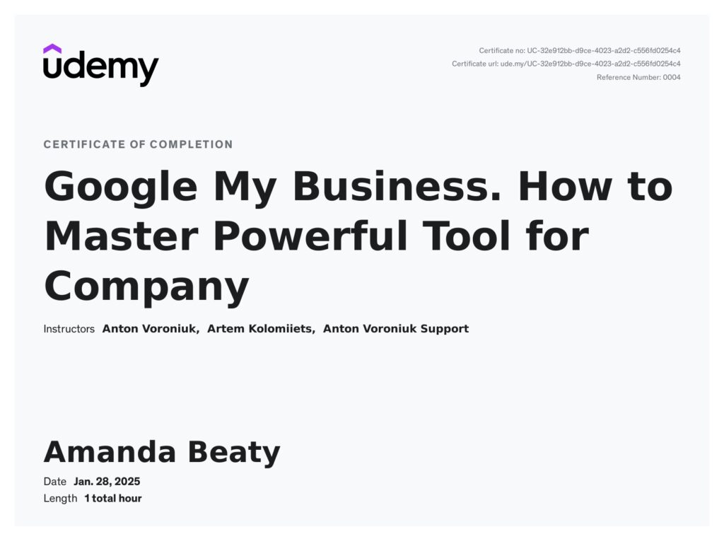Google My Business - How to Master Powerful Tool for Company Certificate