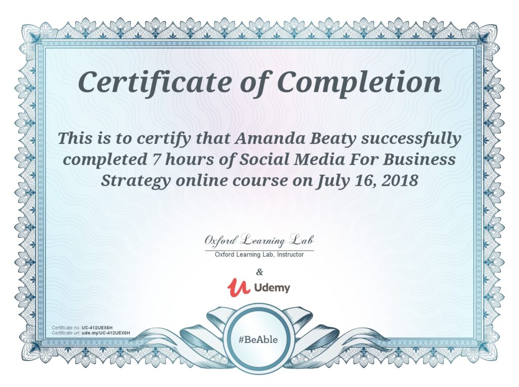 Social Media For Business Strategy Certificate